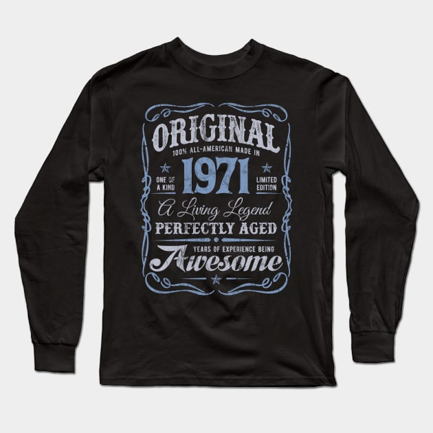 1971 Birthday All-American ORIGINAL Aged to Perfection Long Sleeve T-Shirt by Irregulariteez